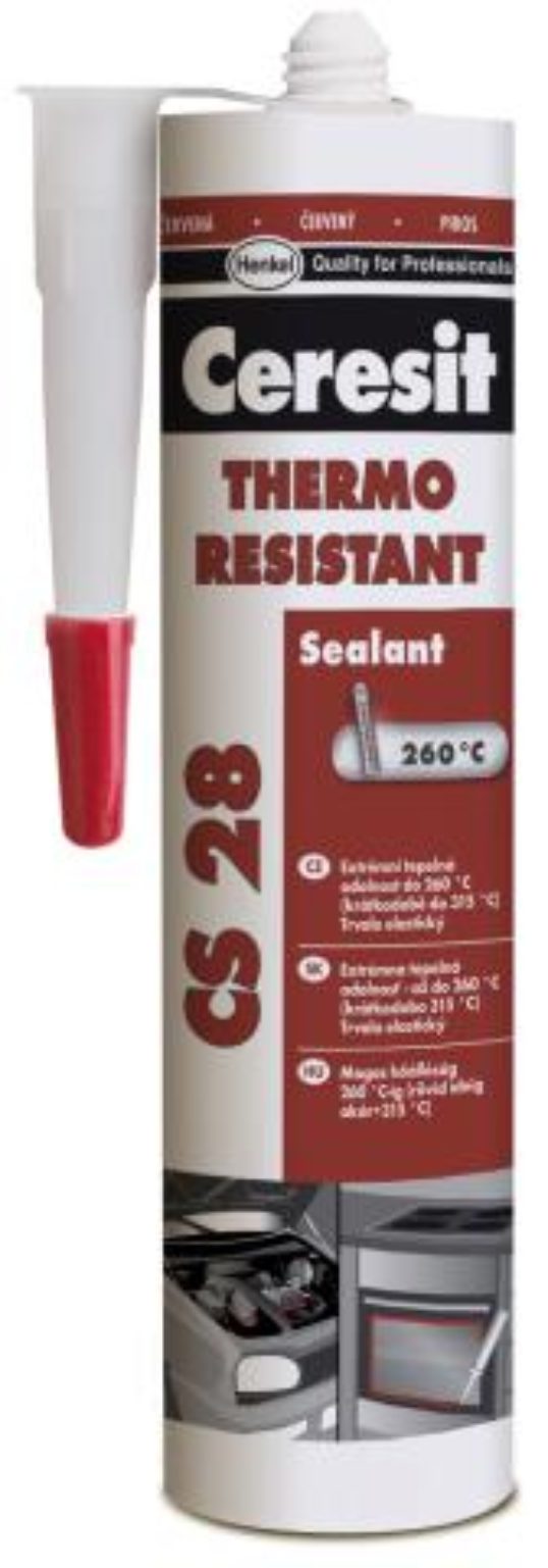 CERESIT CS28 tepelne odolný silikón RED 300ml